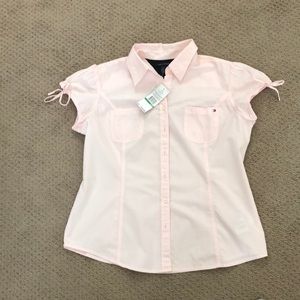 Tommy Hilfiger short sleeved collared blouse